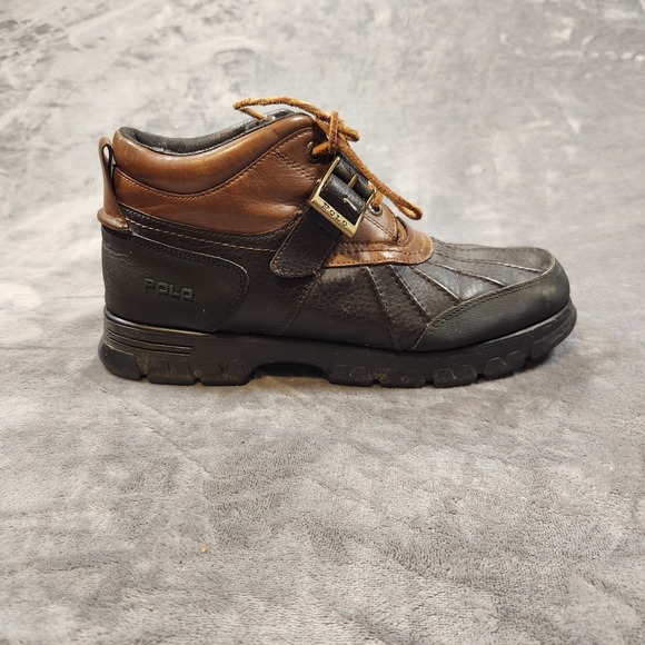 Polo Ralph Lauren Other - Polo Ralph Lauren Boots Mens 11 Brown Leather Duck Buckle Ankle  Dover III